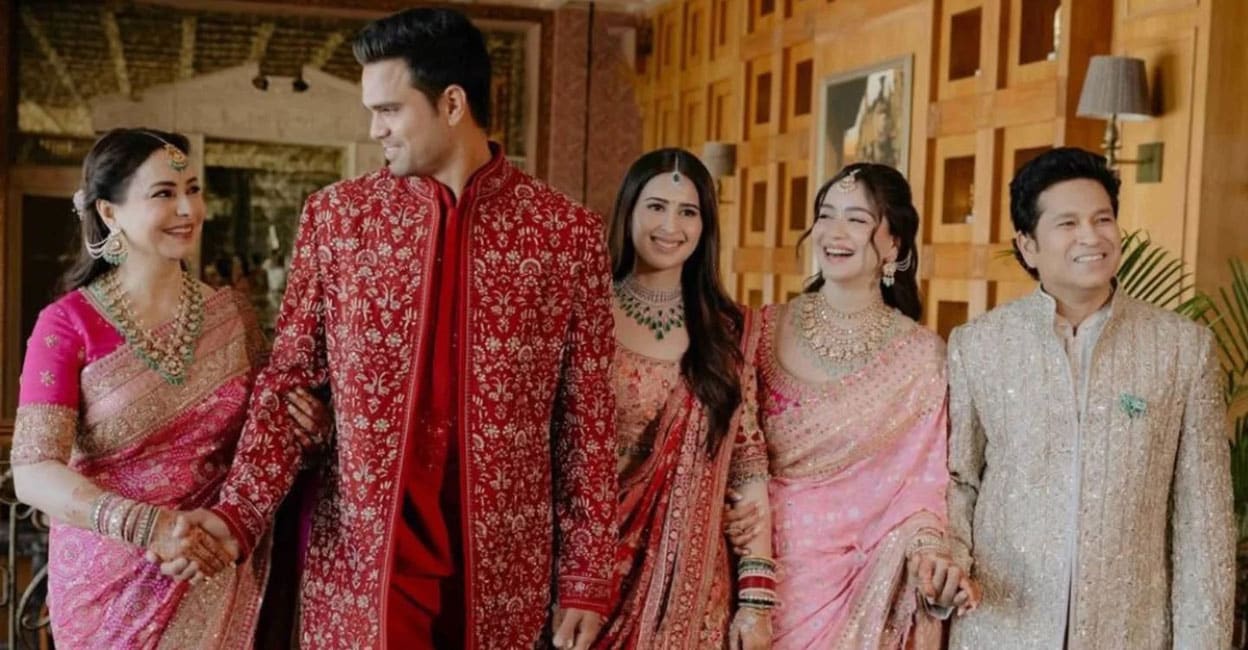 അർജുൻ തെൻഡുൽക്കറുടെ വിവാഹം, തിരക്കുകൾ മാറ്റിവച്ച് ഗൗതം ഗംഭീർ, ലോകകപ്പ് താരങ്ങളും പങ്കെടുത്തു?