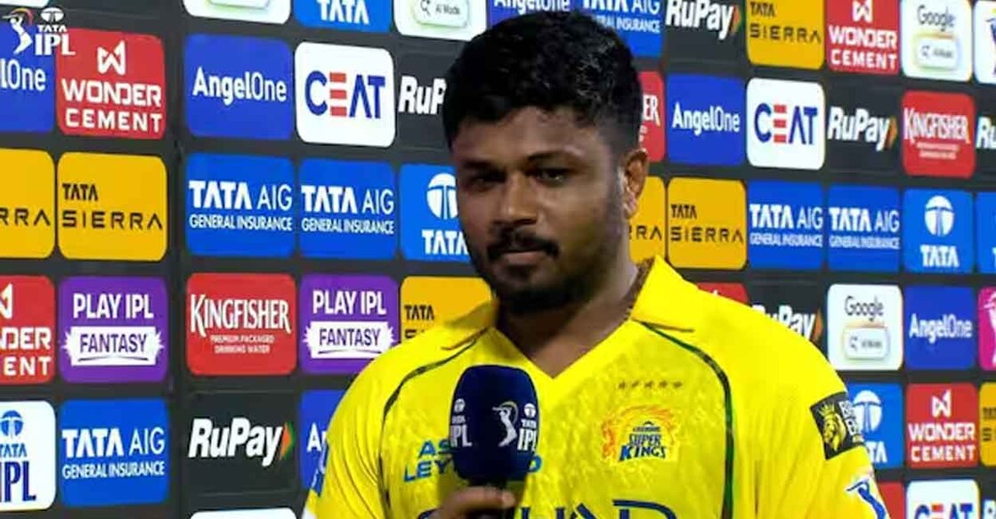 ഡൽഹി ക്യാപിറ്റൽസിനെതിരായ മത്സരത്തിൽ പ്ലെയർ ഓഫ് ദ് മാച്ച് പുരസ്‌കാരം സ്വീകരിച്ച ശേഷം സംസാരിക്കുന്ന സഞ്ജു സാംസൺ (X/@IPL)