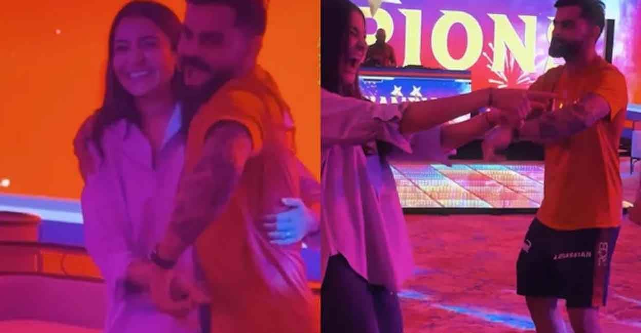 ‘ആഫ്റ്റർ പാർട്ടി’യിലെ ‘കിടിലൻ’ ഡാൻസ് വൈറൽ, ശ്രദ്ധനേടി കോലിയുടെ ടിഷർട്ടിലെ വാചകം; ആരാധകർ ഏറ്റെടുത്ത് അനുഷ്ക പങ്കുവച്ച ചുംബനച്ചിത്രം