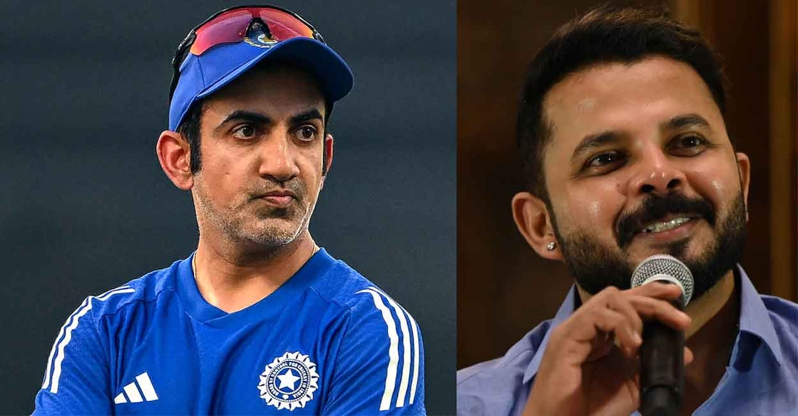 Gautam Gambhir (Photo by Sajjad HUSSAIN / AFP), S. Sreesanth (Photo by DIBYANGSHU SARKAR / AFP)