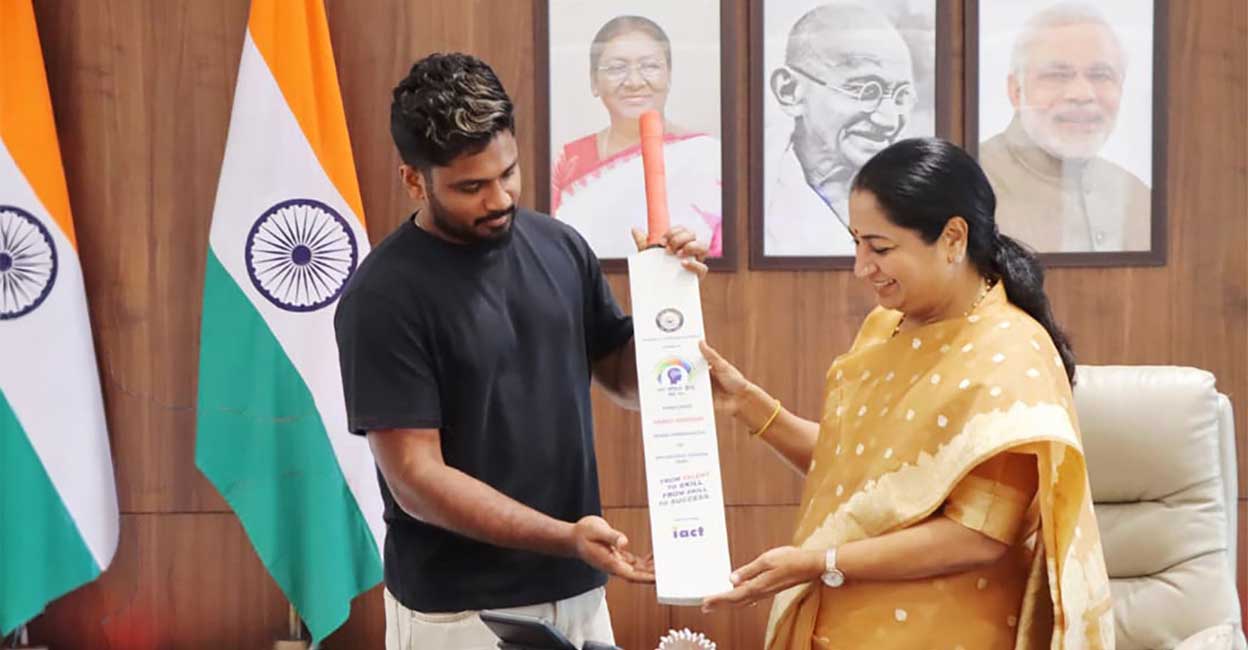 ഡൽഹി മുഖ്യമന്ത്രിയുമായി സഞ്ജു സാംസണിന്റെ കൂടിക്കാഴ്ച, ജൻ കൗശൽ കേന്ദ്രയുടെ ബ്രാൻഡ് അംബാസഡറാകും