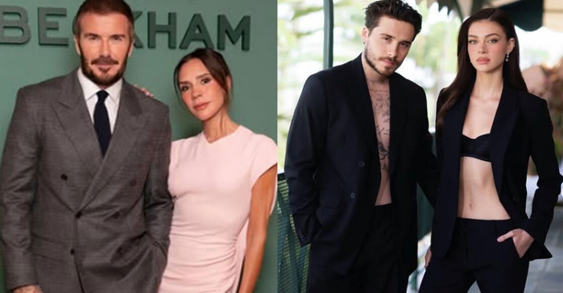 ഡേവിഡ് ബെക്കാമും ഭാര്യ വിക്ടോറിയയും (Instagram/davidbeckham/), ബ്രൂ‌ക്‌ലിനും ഭാര്യ നിക്കോളയും (Instagram/nicolaannepeltzbeckham/)