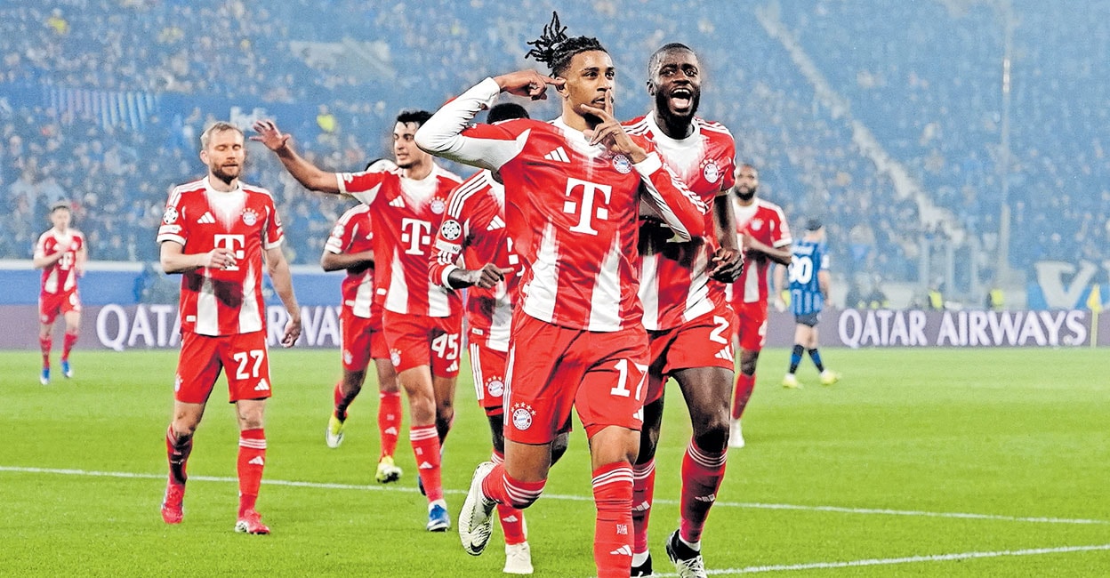 ചാംപ്യൻസ് ലീഗിൽ അറ്റലാന്റയെ 6–1ന് തോൽപിച്ച് ബയൺ മ്യൂണിക്, അട്ടിമറിയിൽ ലിവർപൂൾ വീണു, ബാർസയ്ക്ക് സമനില