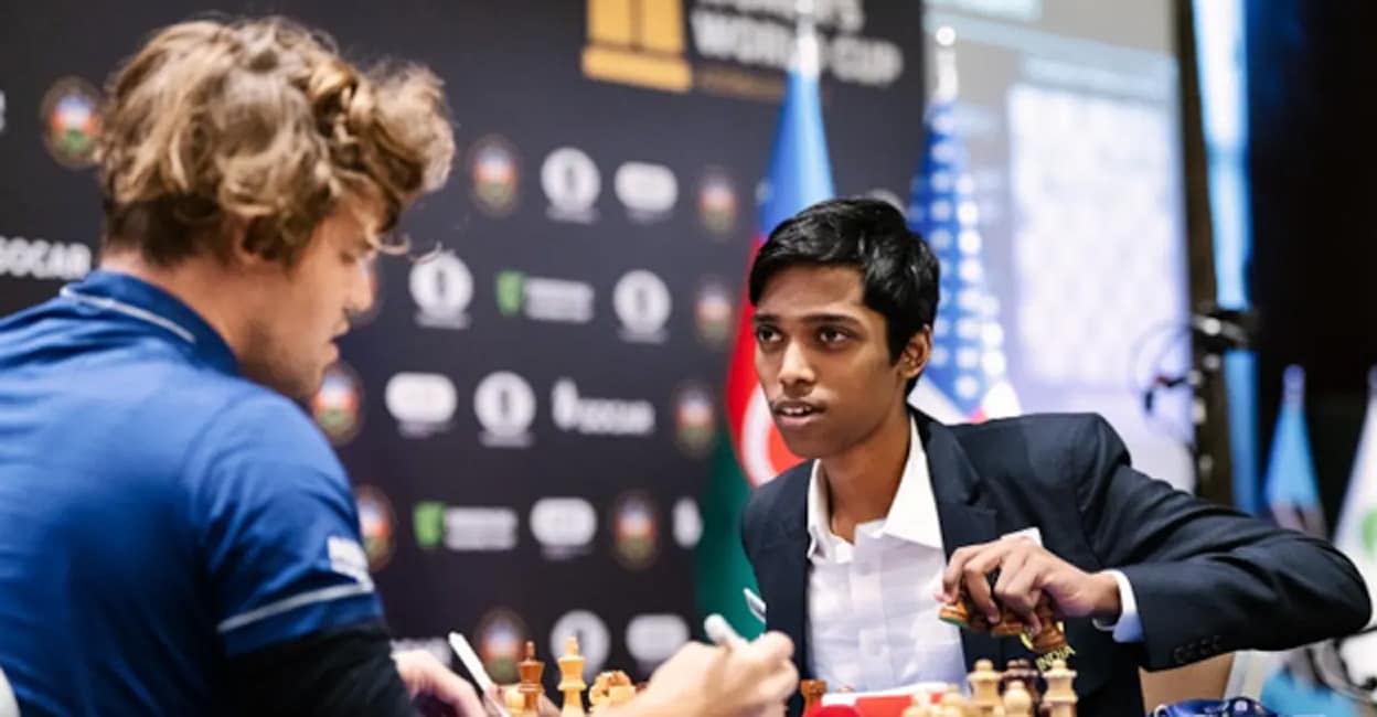 ഇന്ത്യൻ യുവതാരങ്ങൾക്കെതിരെ കാൾസന്റെ കഷ്ടകാലം തുടരുന്നു; ഫ്രീസ്റ്റൈൽ ഗ്രാൻസ്‌ലാം ചെസിൽ പ്രഗ്‌നാനന്ദയോടും തോൽവി- വിഡിയോ