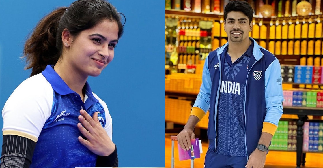  മനു ഭാക്കർ  (X/@India_AllSports),  പവൻ സെഹ്‌റാവത്ത് (X/@KhelNow)