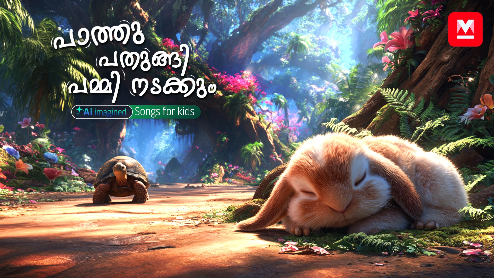 പാത്തു പതുങ്ങി പമ്മി നടക്കും | Turtle & Rabbit | MKid | Song for Kids