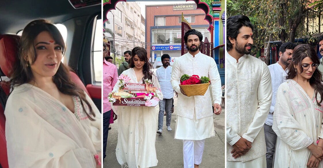 actress-samantha-ruth-prabhu-and-actor-dev-mohan-visit-sri-peddamma-thalli-temple