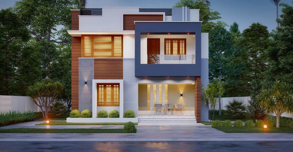 3d illustration of a newly built luxury home