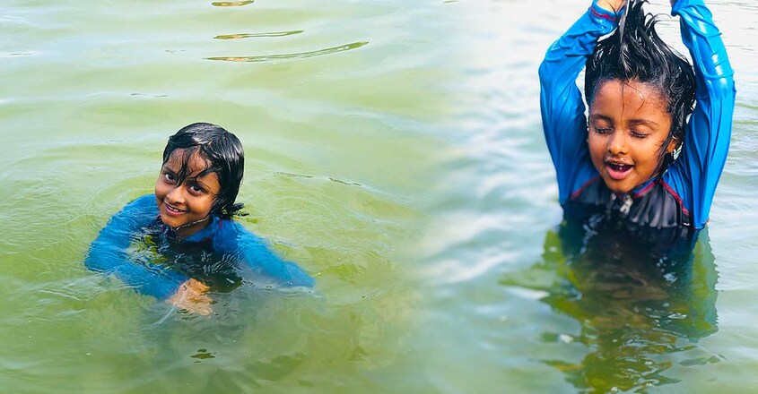 six-year-old-girl-neelambari-swims-across-the-kollam-chira six-year-old-girl-neelambari-swims-across-the-kollam-chira