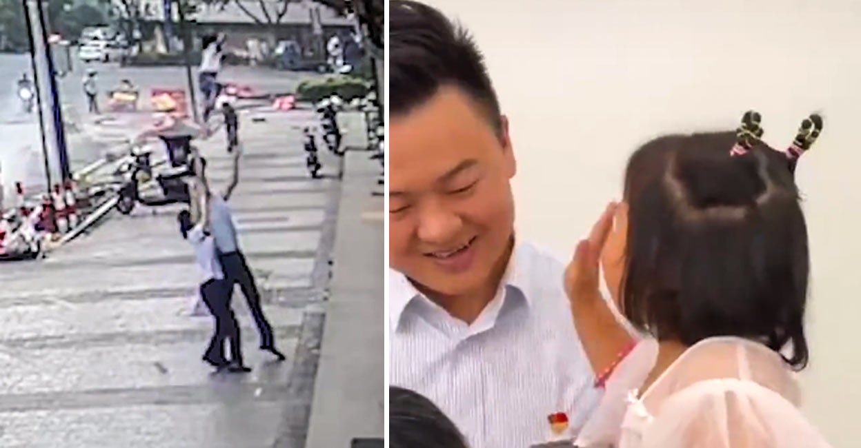 ജീവൻ രക്ഷിച്ച ഡോങ്ങിന് ഉമ്മ നൽകി കുരുന്ന്; ഹൃദയം കവർന്ന് വിഡിയോ