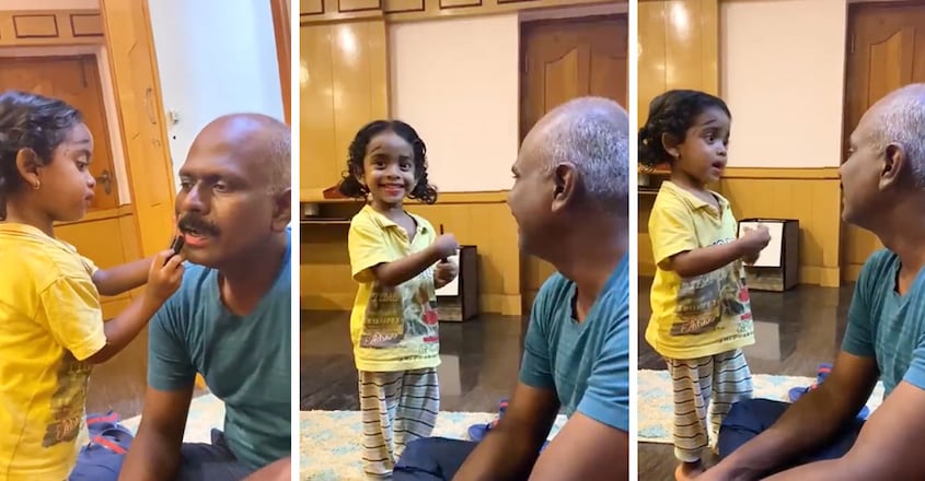 little-girl-puts-lipstick-on-her-ips-father-viral-video