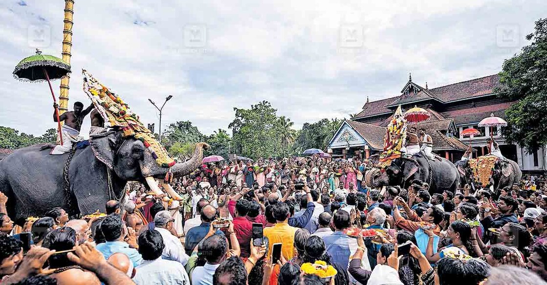 ചെങ്ങന്നൂർ മഹാദേവക്ഷേത്രത്തിൽ നടന്ന തൃപ്പൂത്താറാട്ട് എഴുന്നള്ളത്തിൽ നിന്ന്. ആറാട്ടു കഴിഞ്ഞെത്തിയ ദേവിയെ ശ്രീപരമേശ്വരൻ
എഴുന്നള്ളി സ്വീകരിക്കുന്ന ചടങ്ങാണ് ചിത്രത്തിൽ.
