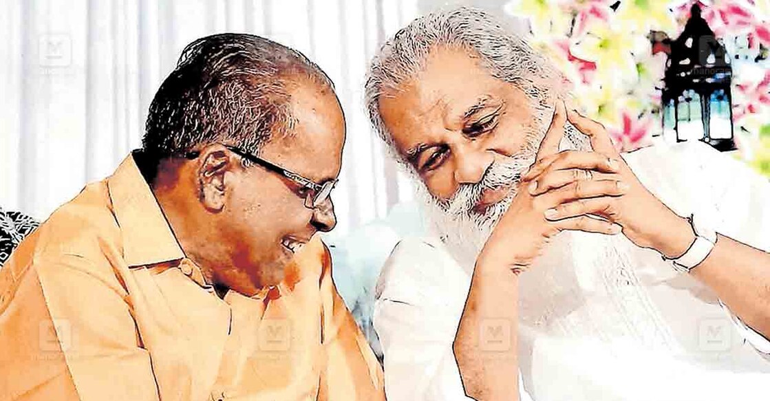 സംഗീതജ്ഞൻ ഡോ. ചേർത്തല ഗോവിന്ദൻകുട്ടി ഡോ. കെ.ജെ. യേശുദാസിനൊപ്പം.  