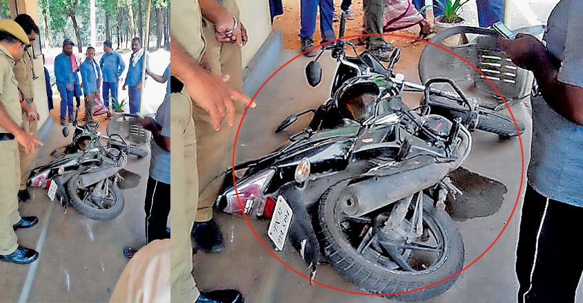 അവിശ്വസനീയം ഈ ബൈക്കപകടം; ആളില്ലാതെ ഓടിയ ബൈക്ക് ഇടിച്ച് അപകടം, സംഭവം