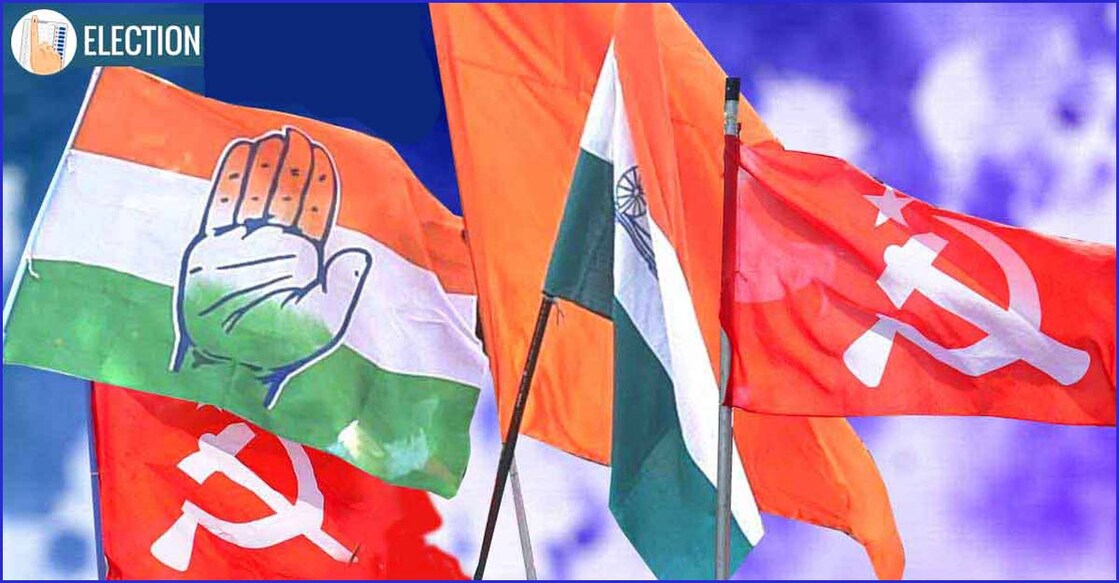 election-special-ldf-udf-bjp-flags election-special-ldf-udf-bjp-flags
