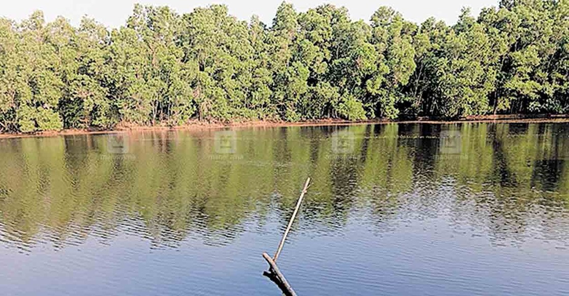 കിൻഫ്രയിലെ ഗോൾഡ് സൂക് പാർക്കിൽ നിന്നു മാലിന്യം ഒഴുക്കിയതിനെത്തുടർന്നു മലിനമാക്കപ്പെട്ട പൊതു ശുദ്ധജല തടാകം.  