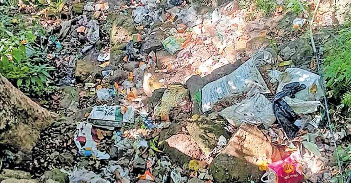 ചിന്നക്കനാൽ– സൂര്യനെല്ലി റോഡിൽ ഒന്നാം ചോലയ്ക്ക് സമീപം 
അലക്ഷ്യമായി തള്ളിയ പ്ലാസ്റ്റിക് മാലിന്യം. 