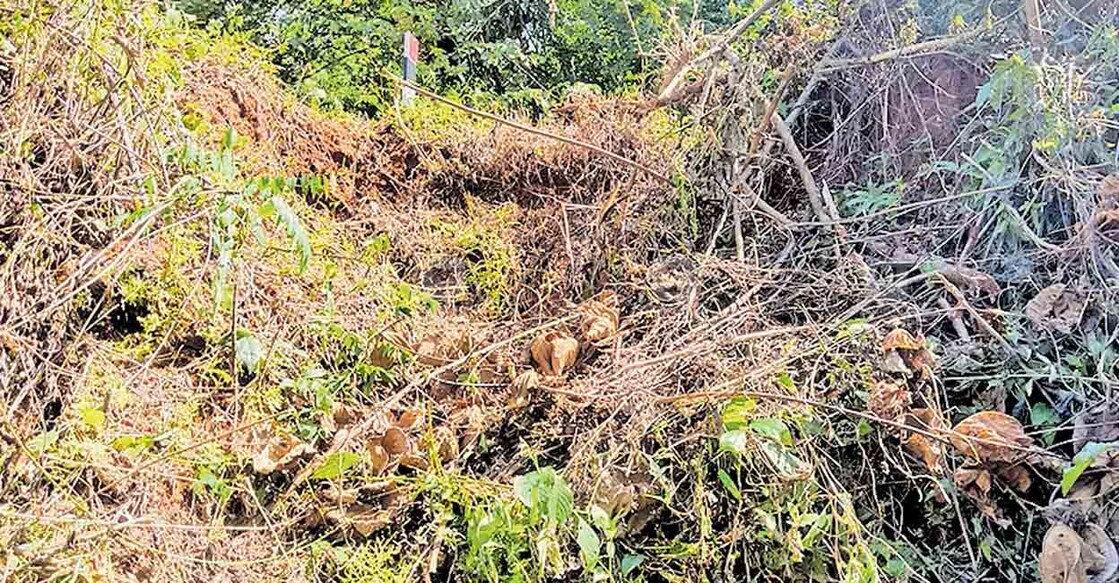 

കുണ്ടംതടം ഭാഗത്ത് റോഡിന്റെ അരികുവശം ഇടിഞ്ഞ നിലയിൽ.  
