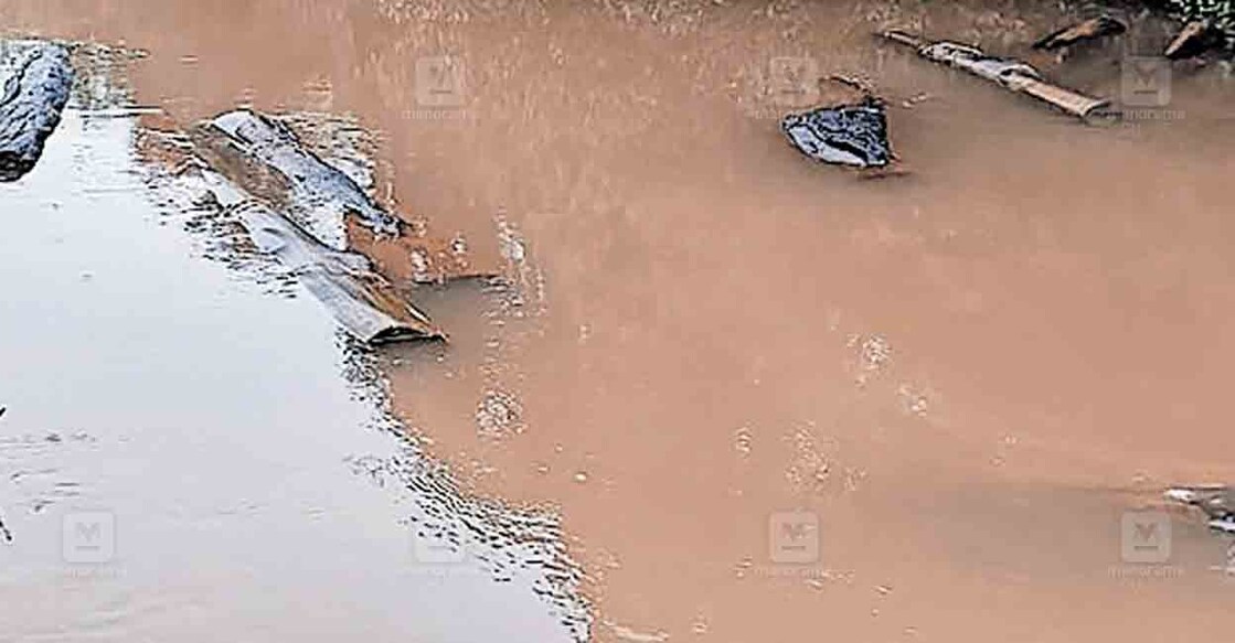 river-over-flow-11 നടാൽ പുഴയുടെ നാറാണത്ത് ഭാഗത്തിട്ട മരത്തടികൾ.