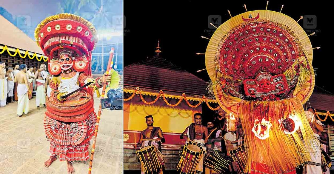 kasargod-kenamangalam-kazhakam-perumkaliyattam-bhagavathy-theyyam 1. നീലേശ്വരം പള്ളിക്കര കേണമംഗലം കഴകം പെരുങ്കളിയാട്ടത്തിൽ കെട്ടിയാടിയ പുലിയൂർ കണ്ണൻ തെയ്യം. 2. നീലേശ്വരം പള്ളിക്കര കേണമംഗലം കഴകം പെരുങ്കളിയാട്ടത്തിൽ ഉറഞ്ഞാടിയ പുതിയ ഭഗവതി.
