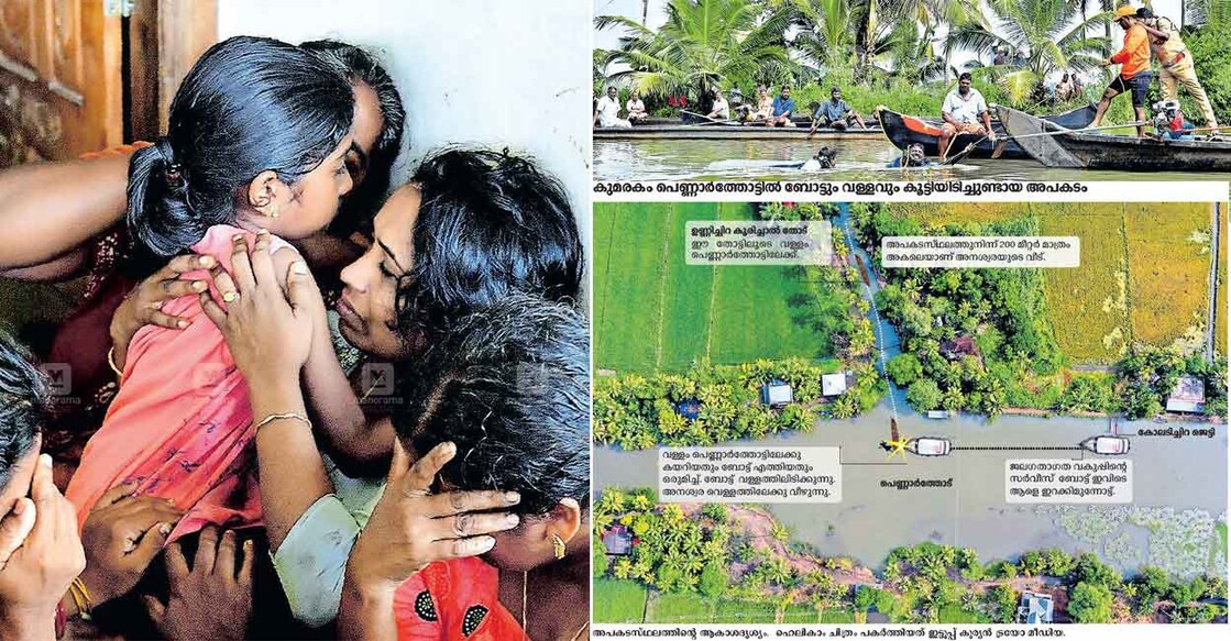 1. അനശ്വരയുടെ അമ്മ രേഷ്മ ഇളയ മകൾ ദിയയെ കെട്ടിപ്പിടിച്ചു കരയുന്നു, 2. അനശ്വരയ്ക്കായുള്ള തിരച്ചിൽ.