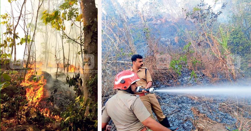 1,കയ്യൂർ കാണത്തേൽ മലയിൽ ഇന്നലെ വൈകിട്ടു തീ പടർന്നപ്പോൾ.... 2,തലനാട് ചോനമലയിലെ തീ അണയ്ക്കാൻ ശ്രമിക്കുന്ന അഗ്നിരക്ഷാ സേന. 1,കയ്യൂർ കാണത്തേൽ മലയിൽ ഇന്നലെ വൈകിട്ടു തീ പടർന്നപ്പോൾ.... 2,തലനാട് ചോനമലയിലെ തീ അണയ്ക്കാൻ ശ്രമിക്കുന്ന അഗ്നിരക്ഷാ സേന.