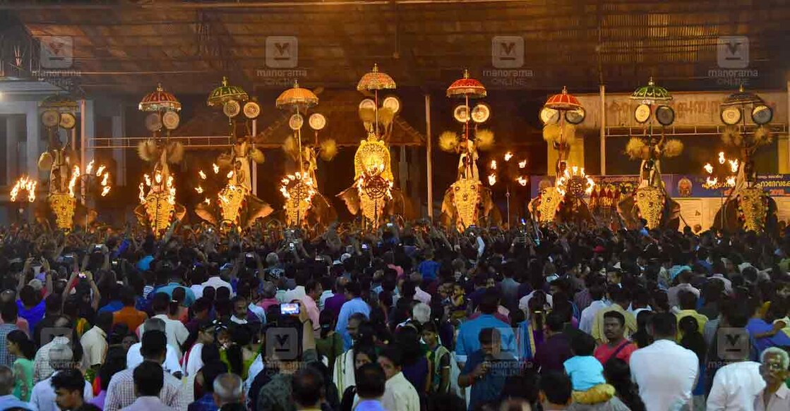 ഏറ്റുമാനൂര്‍ ഏഴരപ്പൊന്നാന ദർശനത്തിൽ നിന്നുള്ള കാഴ്ച. (ഫയൽ ചിത്രം)