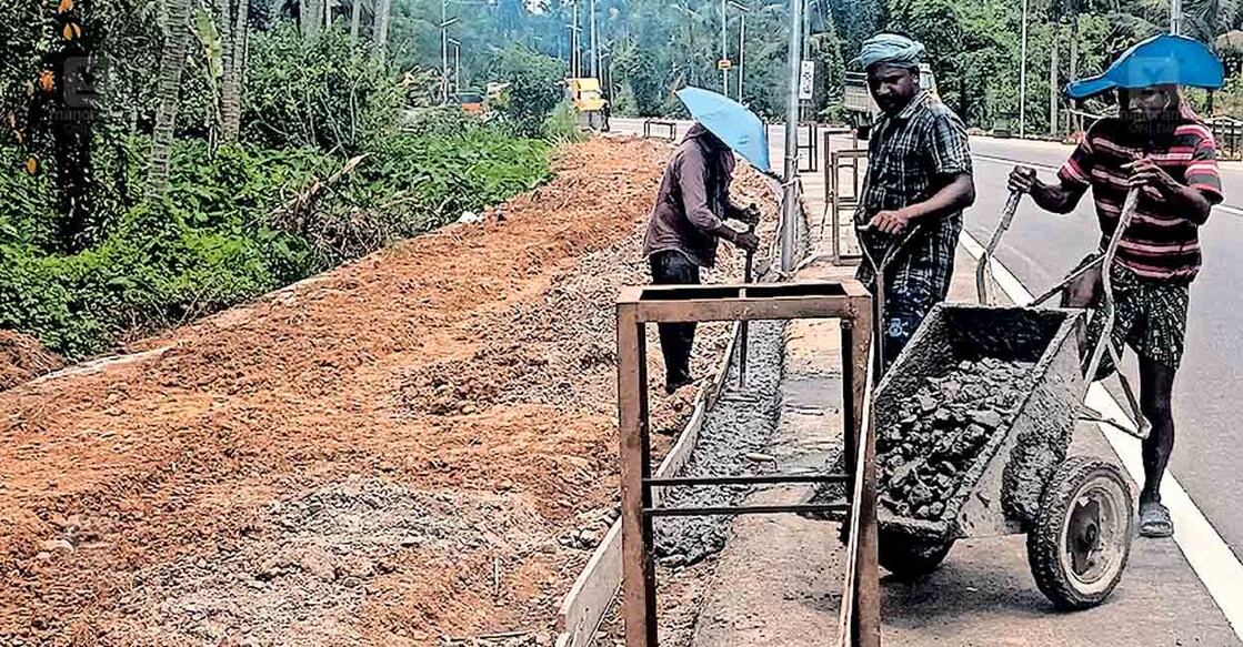 പട്ടിത്താനം – മണർകാട് ബൈപാസിൽ നടപ്പാത നിർമാണം പുരോഗമിക്കുന്നു.  