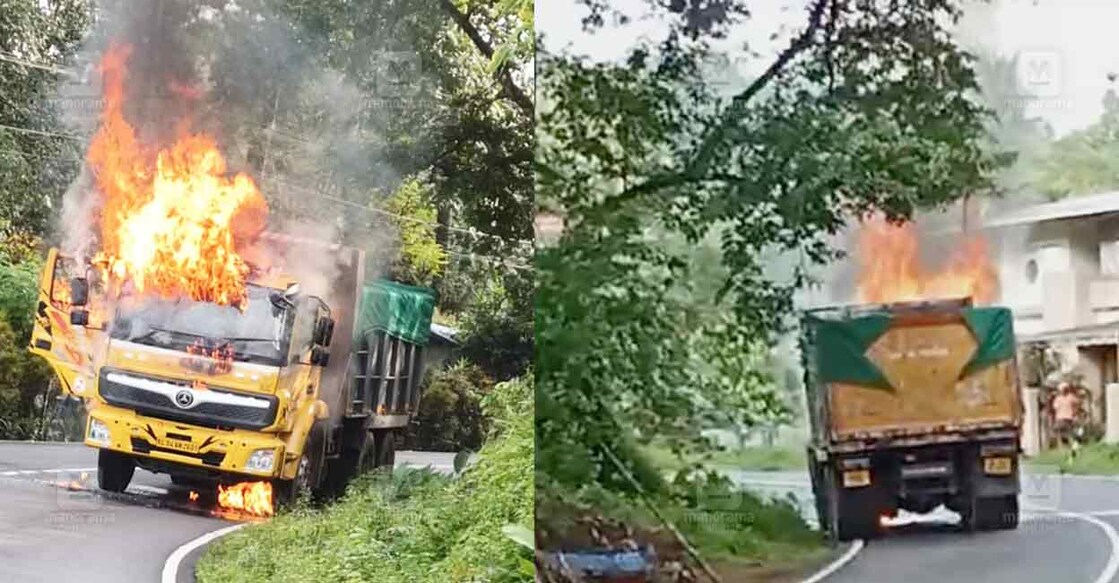 --lorry-fire-kottayam-driver-safe