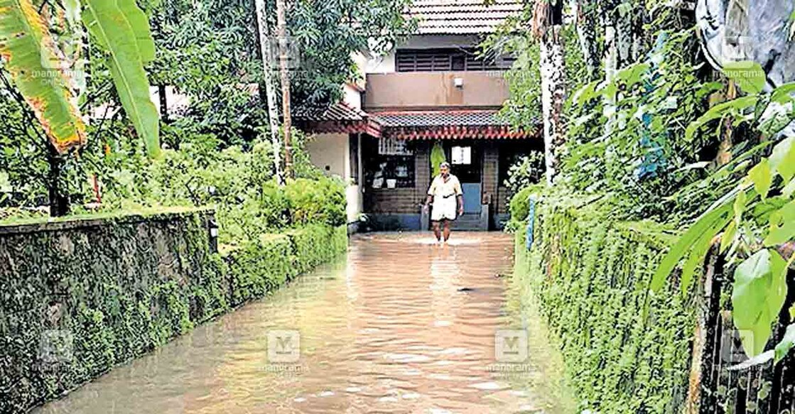 പന്തലായനി തടത്തിൽ മധുവിന്റെ വീടിനു മുൻപിൽ വെളളം കെട്ടിക്കിടക്കുന്നു.  