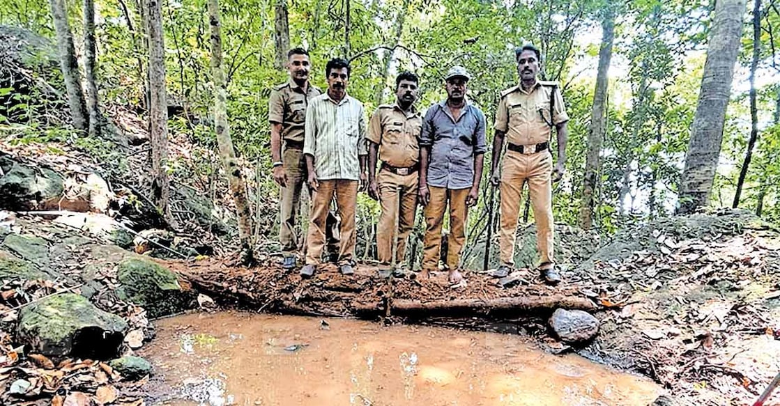 thiruvambadi-check-dam-wildlife വനം വകുപ്പിന്റെ നേതൃത്വത്തിൽ പൂവാറൻതോട് വന മേഖലയിൽ വന്യമൃഗങ്ങൾക്ക് വേണ്ടി നിർമിച്ച തടയണ