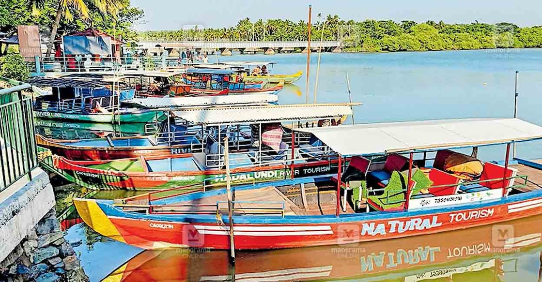 kadalundy-eco-tourism കടലുണ്ടി കമ്യൂണിറ്റി റിസർവ് ഇക്കോ ടൂറിസം കേന്ദ്രത്തിൽ നിർത്തിയിട്ടിരിക്കുന്ന തോണികൾ.