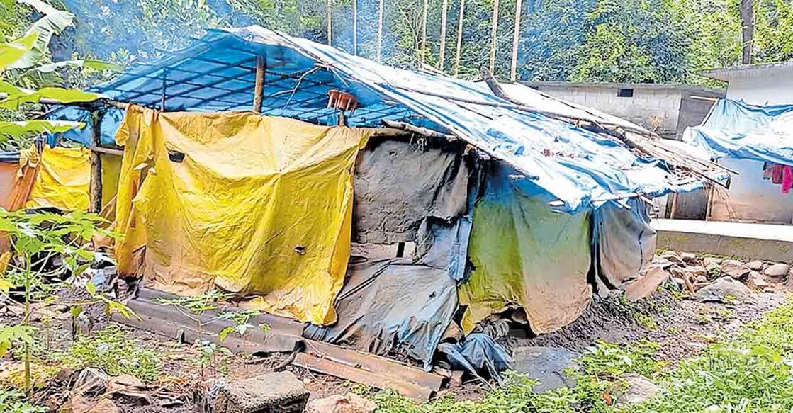 11 വർഷമായി ചിങ്കക്കല്ലിലെ ഗീതയുടെ കുടുംബം താമസിക്കുന്ന ഷെഡ്.  