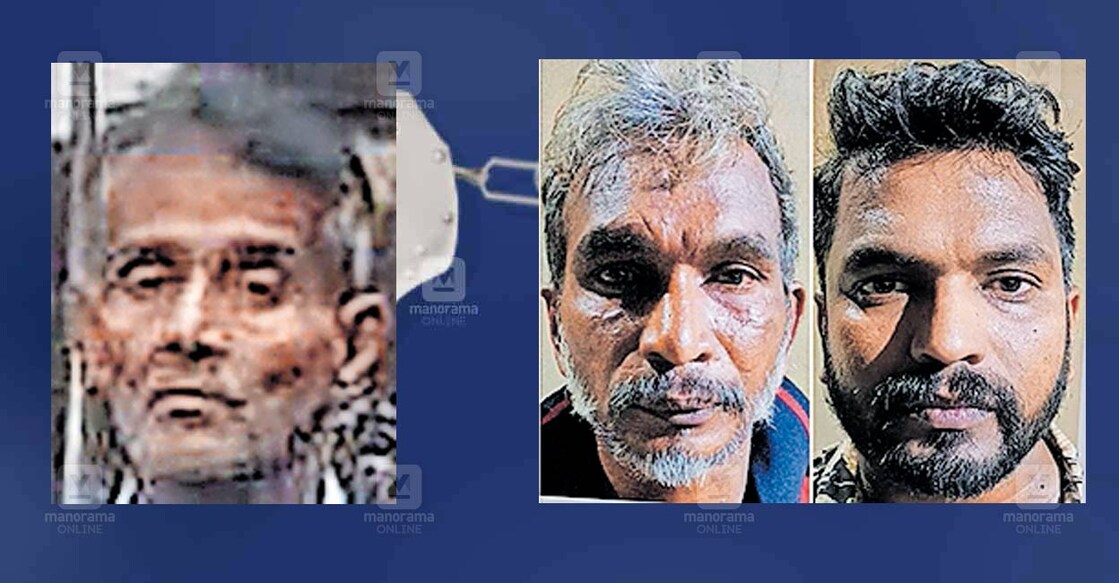 1. കൊല്ലപ്പെട്ട മണികണ്ഠന്‍.  2. അറസ്റ്റിലായ വിനോദ്, ബിനീഷ്.