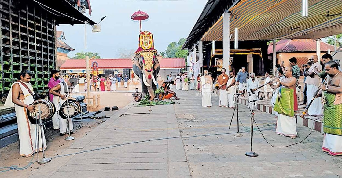 ആറന്മുള പാർഥസാരഥി ക്ഷേത്രത്തിലെ ഉത്സവത്തോടനുബന്ധിച്ച് നടന്ന കാഴ്ചശ്രീബലി.  
