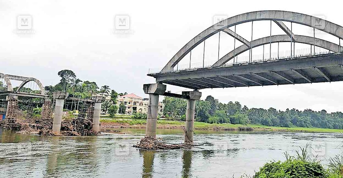 late-bridge-work-at-kohancherry പണികൾ മന്ദഗതിയിൽ നടക്കുന്ന കോഴഞ്ചേരി പാലം. ചിത്രം:മനോരമ