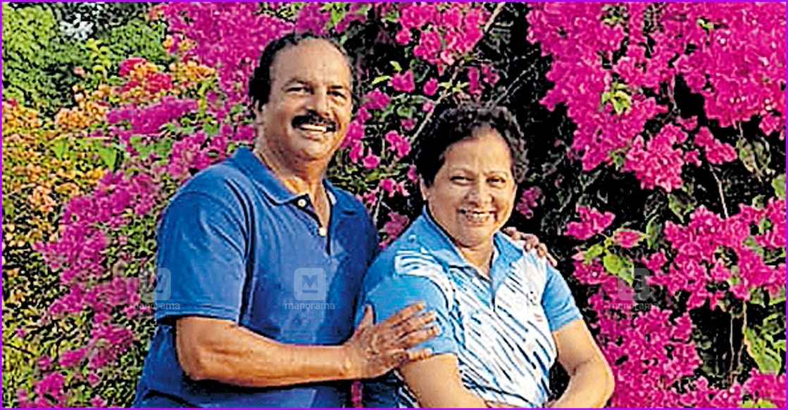 trivandrum-selvan-padmini സെൽവനും പദ്മിനിയും വീടിന്റെ ടെറസിലെ ഉദ്യാനത്തിൽ