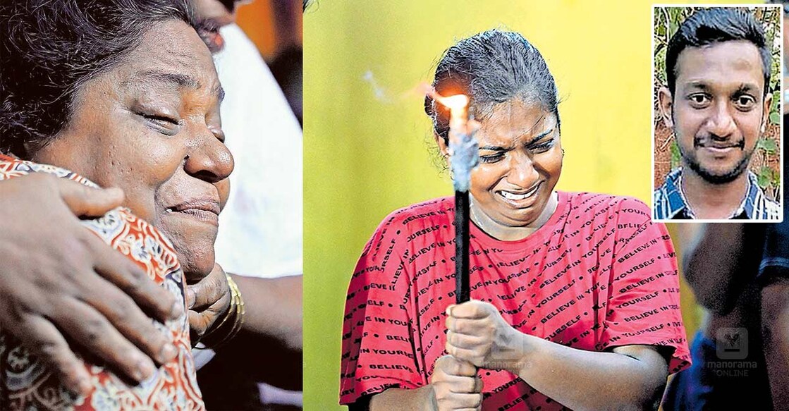 tvm-ananthu 1. അനന്തുവിന്റെ മരണവിവരം അറിഞ്ഞ് അമ്മ പി.എസ്. ബിന്ദു വിങ്ങിപ്പൊട്ടുന്നു. 2. അനന്തുവിന്റെ ചിതയ്ക്ക് സഹോദരി അരുണ തീകൊളുത്താനെത്തുന്നു.ചിത്രം: റിങ്കുരാജ് മട്ടാഞ്ചേരിയിൽ ∙മനോരമ. (ഇൻസെറ്റിൽ അനന്തു)