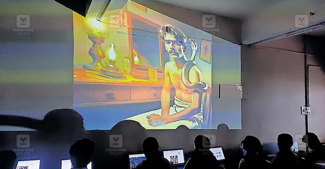 ai-technology എഐ സാങ്കേതിക വിദ്യ ഉപയോഗിച്ച് വിതുര ഗവ. വിഎച്ച്എസ്എസിലെ പത്താം ക്ലാസ് വിദ്യാർഥികൾ തങ്ങളുടെ ഇംഗ്ലിഷ് പാഠ പുസ്തകത്തിൽ പഠിക്കാനുള്ള വൈക്കം മുഹമ്മദ് ബഷീറിന്റെ ‘ദി സ്നേക്ക് ആൻഡ് ദ് മിറർ’ എന്ന ചെറുകഥ ദൃശ്യവത്കരിച്ചപ്പോൾ.