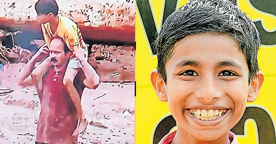 1.മണ്ണിനടിയിൽനിന്ന് അമൽജിത്തിനെ രക്ഷിച്ചു കൊണ്ടുപോകുന്ന അച്ഛൻ ബൈജു (ഫയൽ ചിത്രം)
2.അമൽജിത്ത്