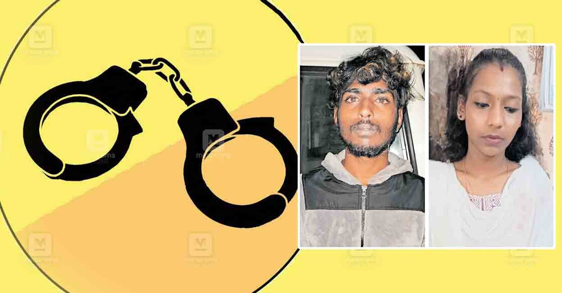 അറസ്റ്റിലായ അനൂപും സംഗീത ദാസും.  