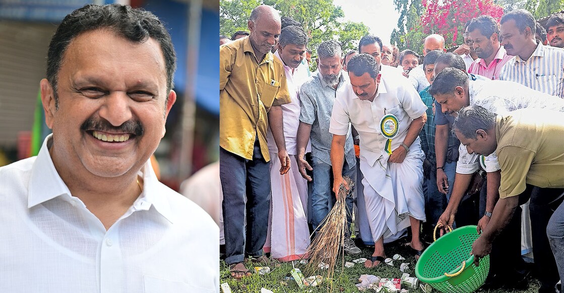 1. K. Muraleedharan (pictured, Manorama), 2. Minister K. Muraleedharan inaugurated the state-level 'Tutuka' thorough cleaning program to clean government hospitals in the state at the Thiruvananthapuram Medical College.