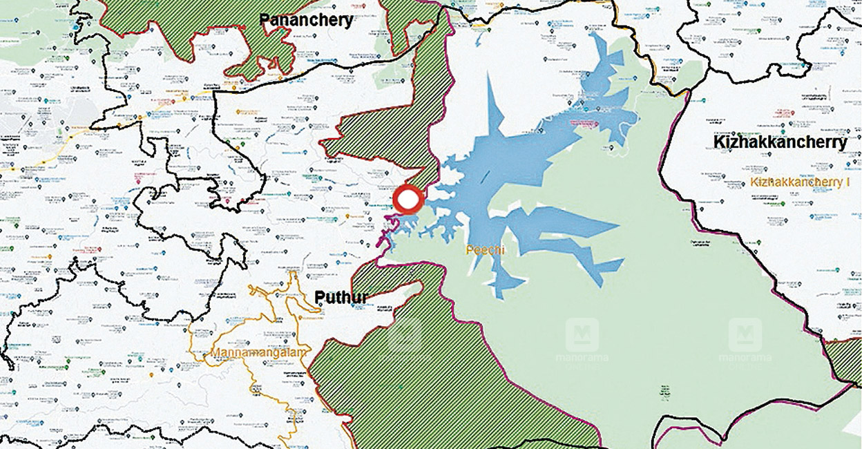ബഫർസോൺ വനംവകുപ്പ് പുറത്തിറക്കിയ മാപ്പിൽ പീച്ചി ഡാമിന്റെ സ്ഥാനം വേറെ