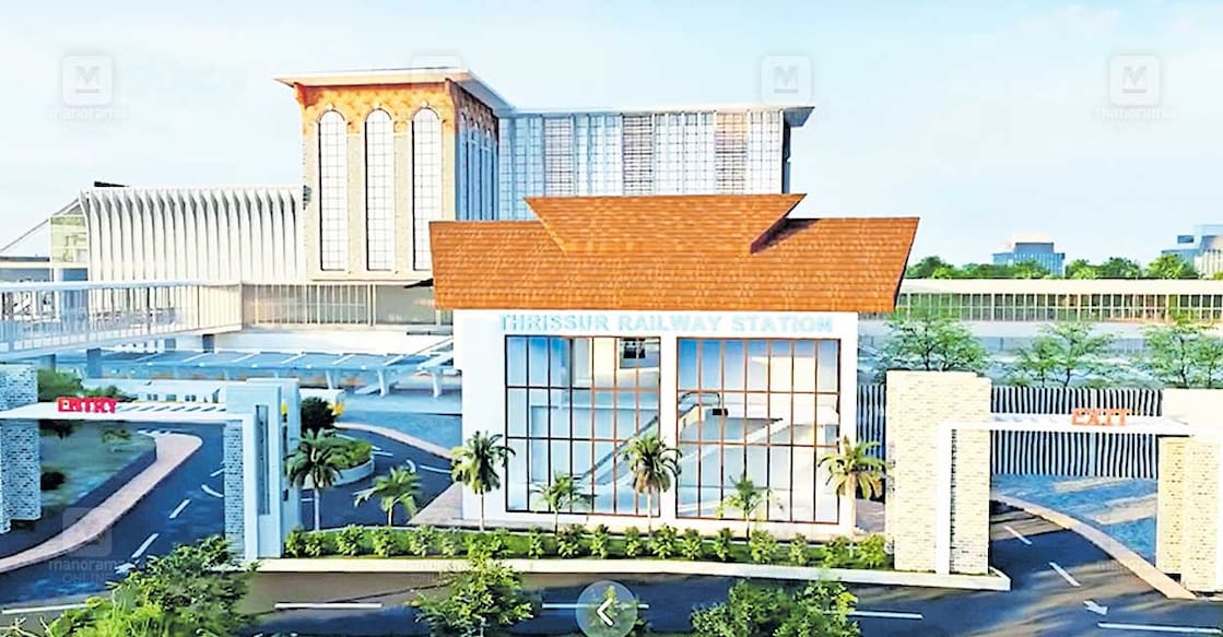 ns6-thrissur-railway-station-final-sketch പുതുക്കിനിർമിക്കുന്ന തൃശൂർ റെയിൽവേ സ്റ്റേഷന്റെ രൂപരേഖയിൽ അകത്തേക്കും പുറത്തേക്കുമുള്ള പ്രധാന കവാടങ്ങൾ