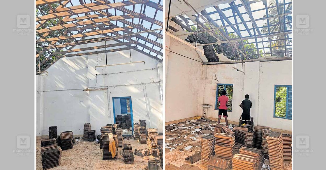 ഫിറ്റ്നസ് സർട്ടിഫിക്കറ്റ് ഇല്ലാതെ ഒന്നര പതിറ്റാണ്ടിലേറെ നിലനിന്ന ഒളരിക്കര ഗവ.യുപി സ്കൂളിലെ പഴകിയ കെട്ടിടം പൊളിച്ചു നീക്കുന്നതിന്റെ ചിത്രങ്ങൾ. ഈ കെട്ടിടത്തിലാണ് തൃശൂർ വെസ്റ്റ് ഉപജില്ലാ കാര്യാലയം പ്രവർത്തിച്ചിരുന്നത്. 

