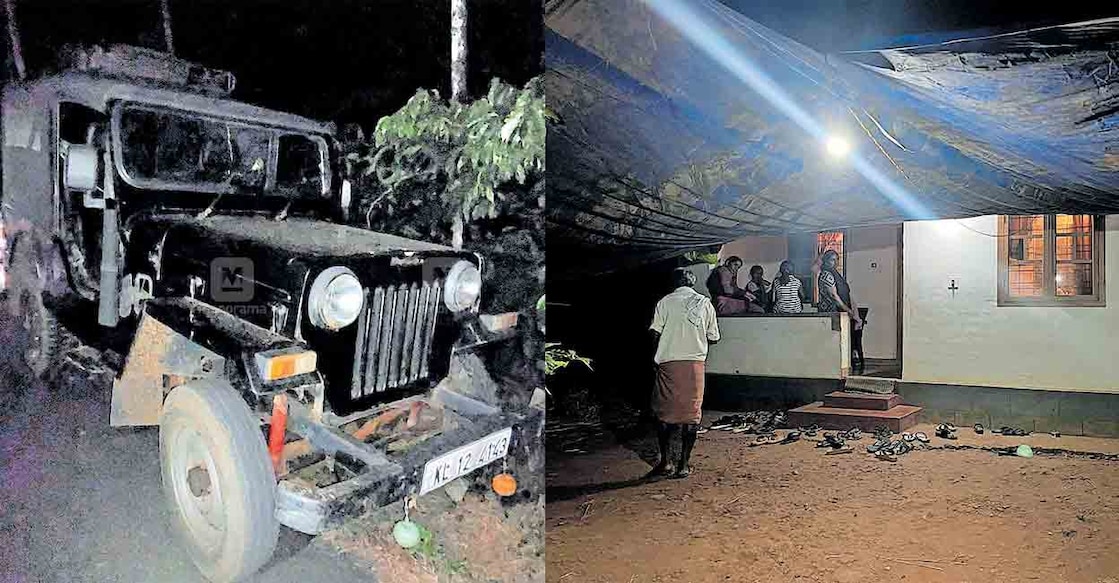 wayanad-tiger-attack 1) പ്രജീഷ് പുല്ലരിയാനായി ഓടിച്ചുപോയ ജീപ്പ് സംഭവസ്ഥലത്തിനടുത്ത്
2) വാകേരി കൂടല്ലൂരിൽ കടുവ ആക്രമിച്ചു കൊന്ന ക്ഷീരകർഷകൻ
പ്രജീഷിന്റെ വീട്.