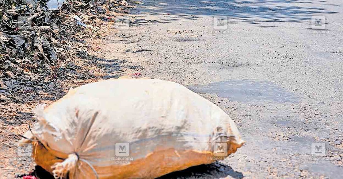 ബീനാച്ചി - പനമരം റോഡിൽ മാത്തൂരിനും പുഞ്ചവയലിനും ഇടയിലുള്ള ഭാഗത്ത് മാലിന്യം തള്ളിയ നിലയിൽ.  