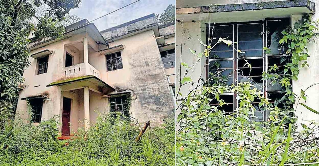 wayanad-police-quarters-building-ambalavyal 1. വെള്ളവും വൈദ്യുതിയുമില്ലാത്തതിനാൽ ഉപയോഗിക്കാത്ത അമ്പലവയലിലെ പൊലീസ് ക്വാർട്ടേഴ്സ് കെട്ടിടം. 2. പൊലീസ് ക്വാർട്ടേഴ്സിന്റെ ജനലിലൂടെ കാടുകയറുന്നു.