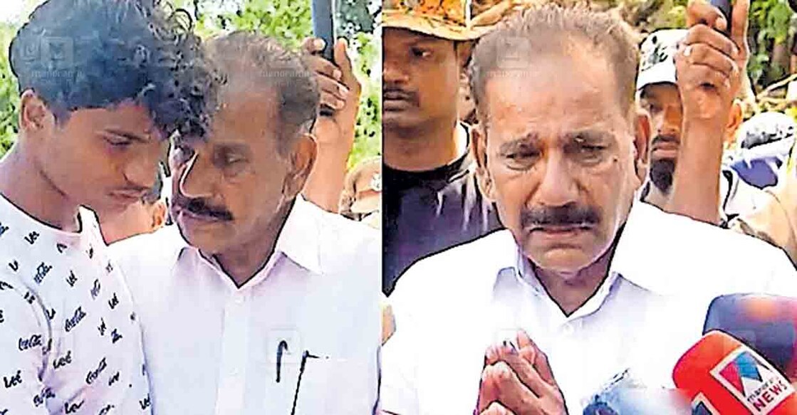 shashindran വയനാട് മുണ്ടക്കൈയിലെ താമസക്കാരനായ പടിക്കപ്പറമ്പിൽ
നാസറിന്റെ മകൻ മുഹമ്മദ് ഇസ്ഹാഖിനെ ആശ്വസിപ്പിക്കുന്ന മന്ത്രി
എ.കെ.ശശീന്ദ്രൻ. മാധ്യമങ്ങളെ കാണുന്നതിനിടെ മന്ത്രി വിതുമ്പുകയും ചെയ്തു (വിഡിയോ ദൃശ്യം).