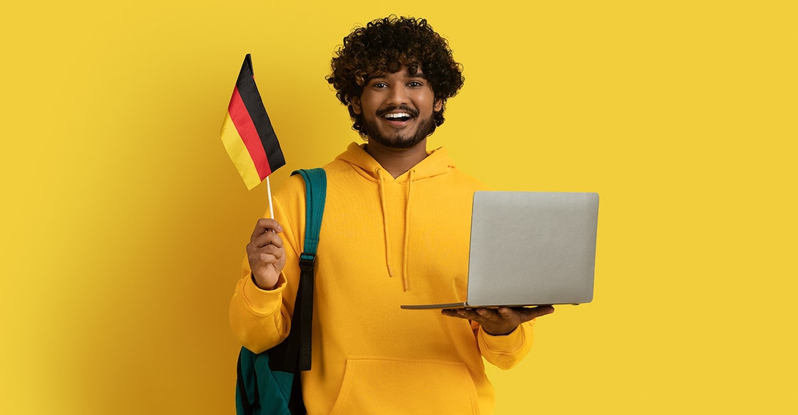 German Flag Study In Germany Representative Image. Photo Credit : Prostock Studio / Shutterstock.com